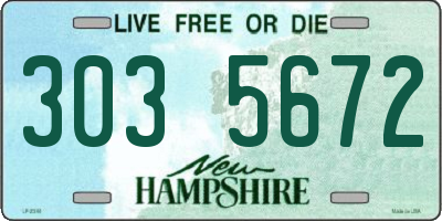 NH license plate 3035672
