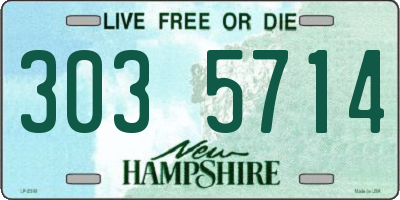 NH license plate 3035714