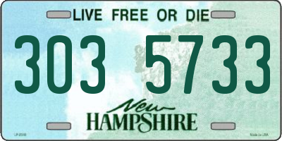 NH license plate 3035733