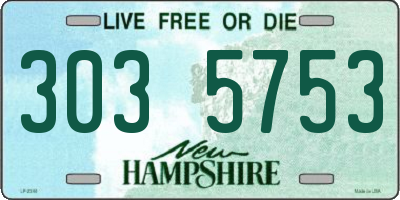 NH license plate 3035753