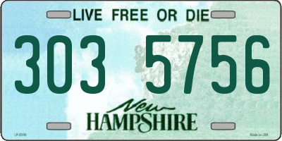 NH license plate 3035756