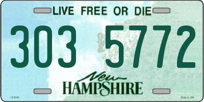 NH license plate 3035772