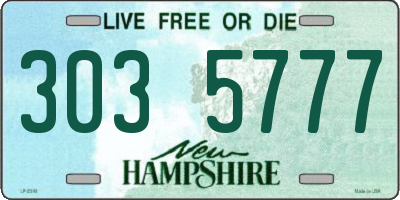 NH license plate 3035777
