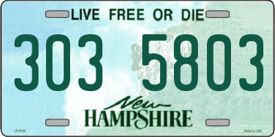 NH license plate 3035803