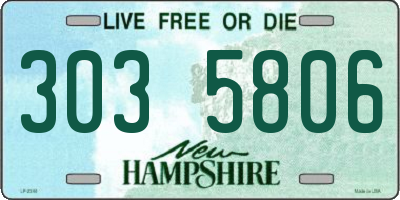 NH license plate 3035806