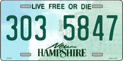 NH license plate 3035847