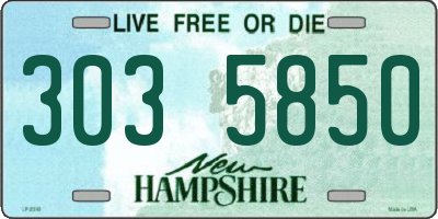 NH license plate 3035850