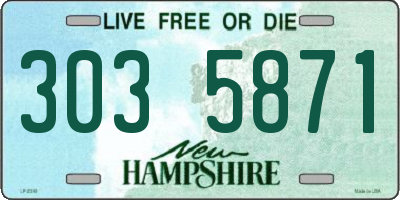 NH license plate 3035871