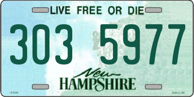 NH license plate 3035977
