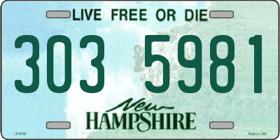 NH license plate 3035981