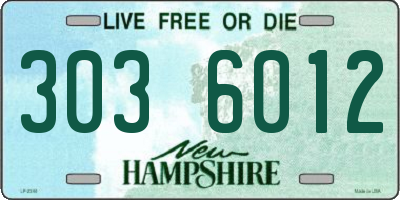 NH license plate 3036012