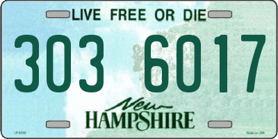 NH license plate 3036017