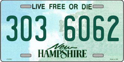 NH license plate 3036062