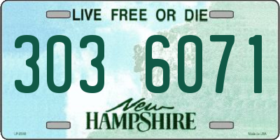 NH license plate 3036071