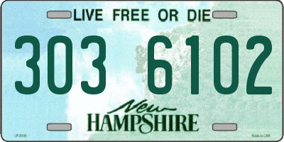 NH license plate 3036102