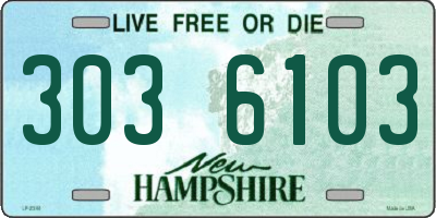 NH license plate 3036103