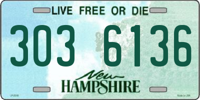 NH license plate 3036136
