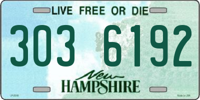 NH license plate 3036192