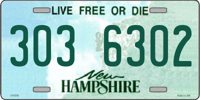 NH license plate 3036302