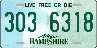 NH license plate 3036318