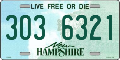 NH license plate 3036321