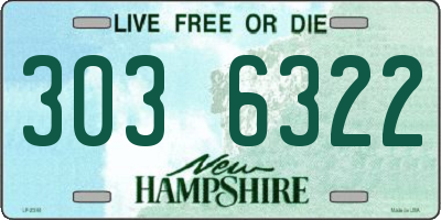 NH license plate 3036322