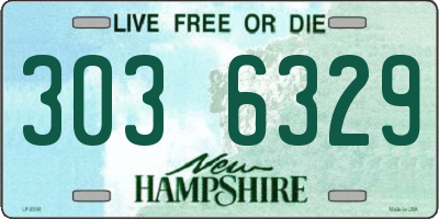 NH license plate 3036329
