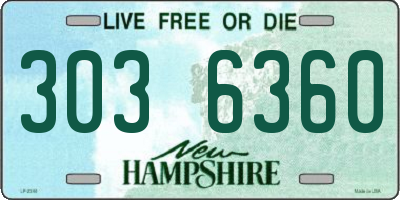 NH license plate 3036360