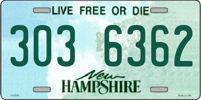 NH license plate 3036362