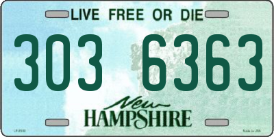NH license plate 3036363