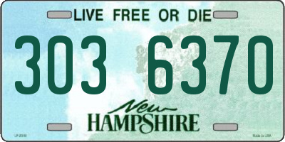 NH license plate 3036370