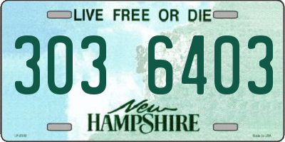 NH license plate 3036403