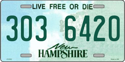 NH license plate 3036420