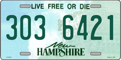 NH license plate 3036421