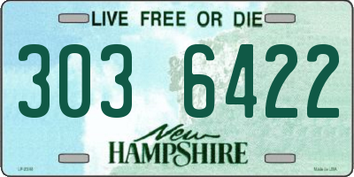 NH license plate 3036422