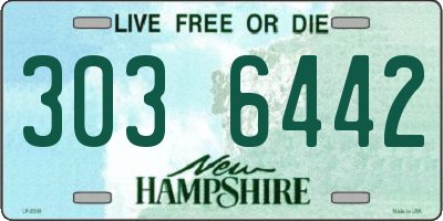 NH license plate 3036442