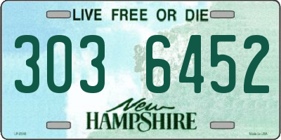 NH license plate 3036452