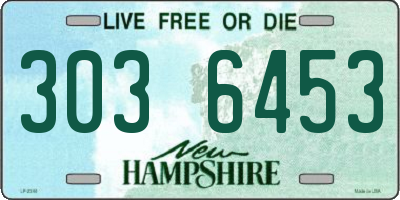 NH license plate 3036453