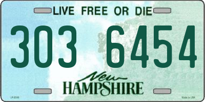 NH license plate 3036454