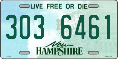 NH license plate 3036461