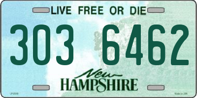 NH license plate 3036462
