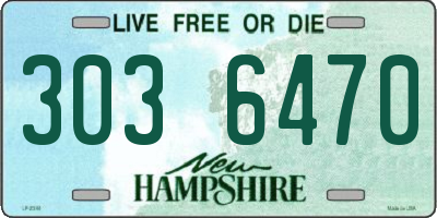 NH license plate 3036470