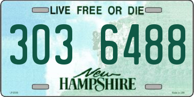 NH license plate 3036488