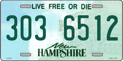 NH license plate 3036512