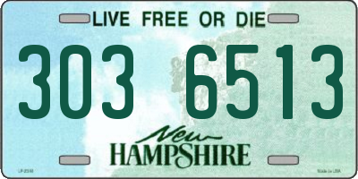 NH license plate 3036513