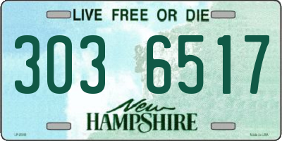 NH license plate 3036517