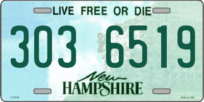 NH license plate 3036519
