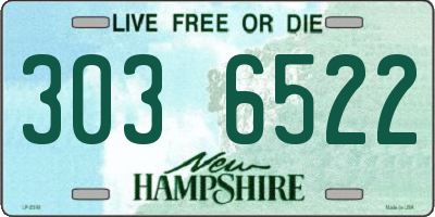 NH license plate 3036522