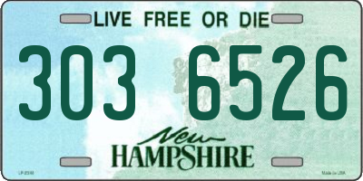 NH license plate 3036526