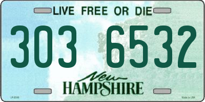 NH license plate 3036532